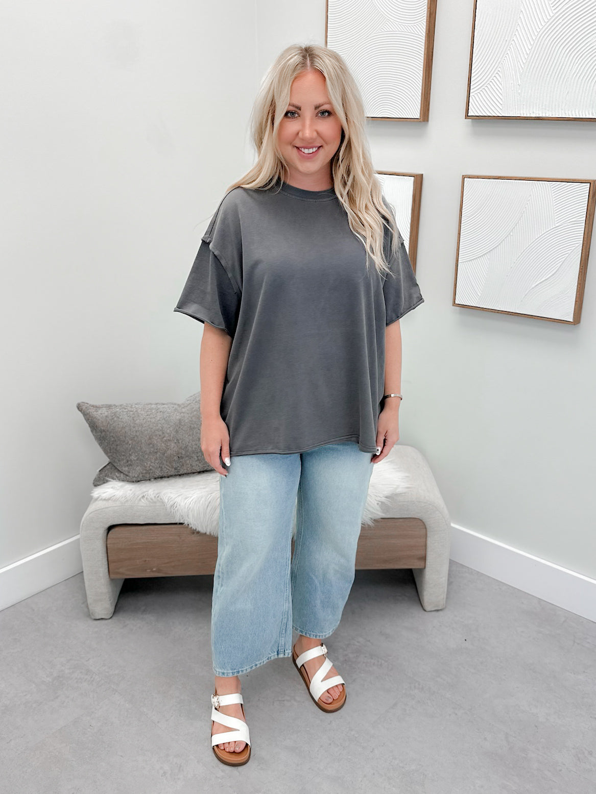 Boyfriend Tee in Slate by Ampersand Avenue