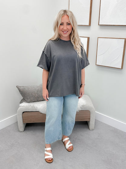 Boyfriend Tee in Slate by Ampersand Avenue