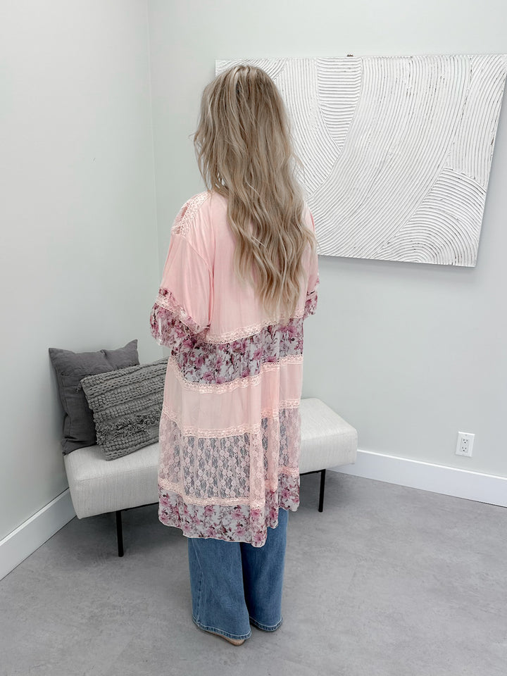 Tula Kimono Cardi in Pink by Pol