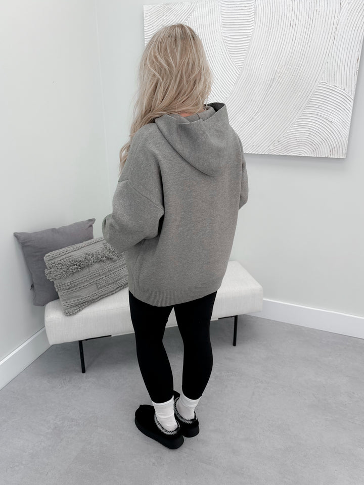 Veda Sweater Hoodie in Grey