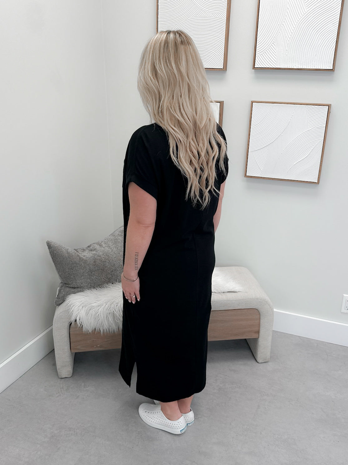 Cass T-shirt Dress in Black