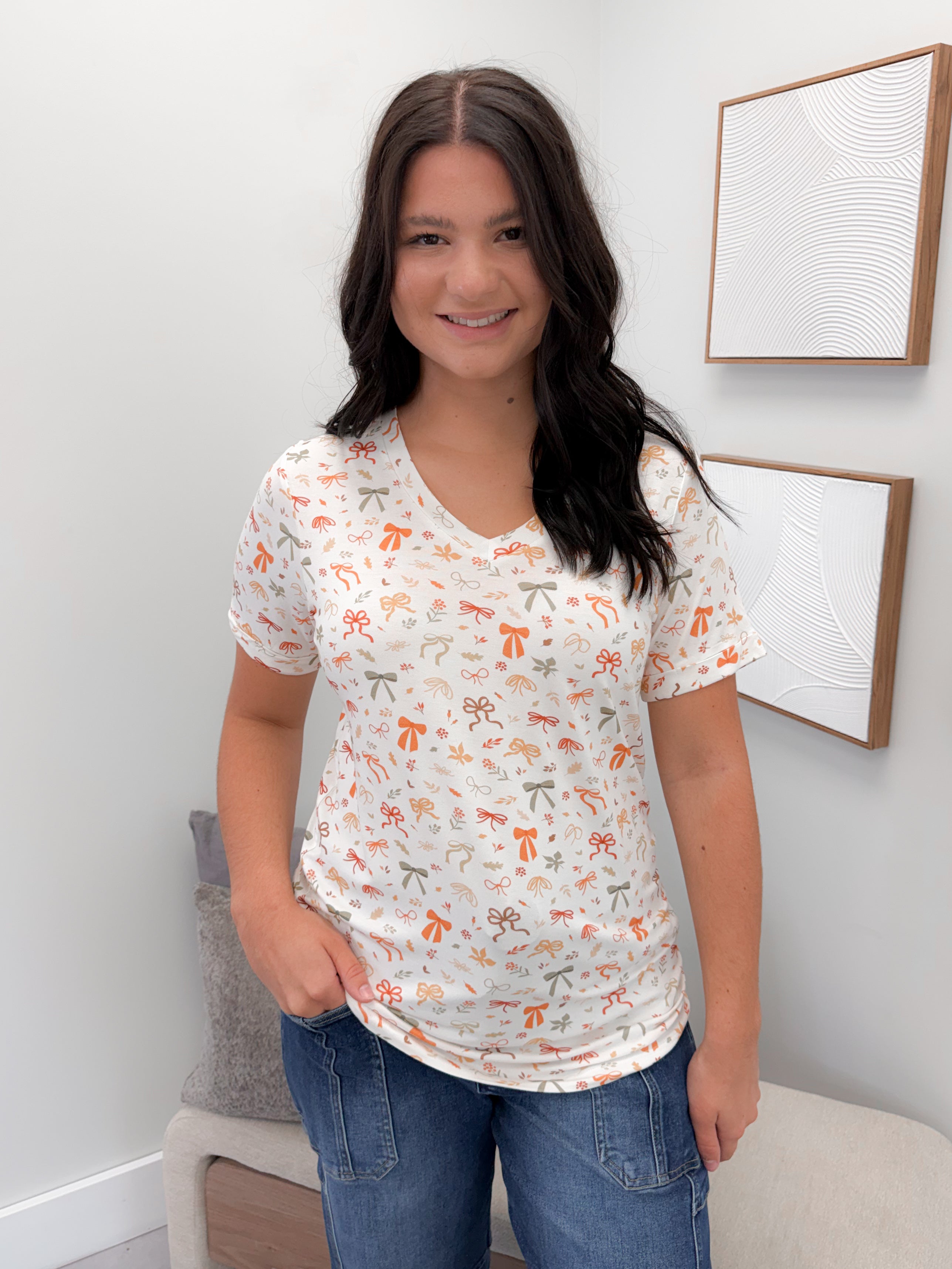Coralie Tee in Harvet Bows