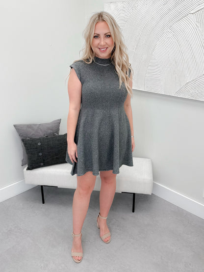 Marcy Knit Dress in Grey - Small