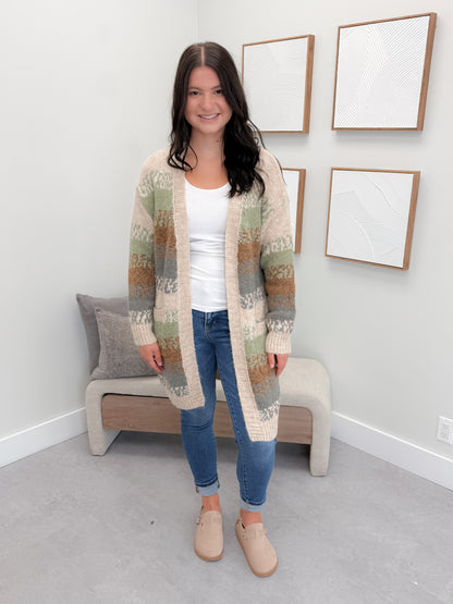 Newport Cardigan in Earthy Olive