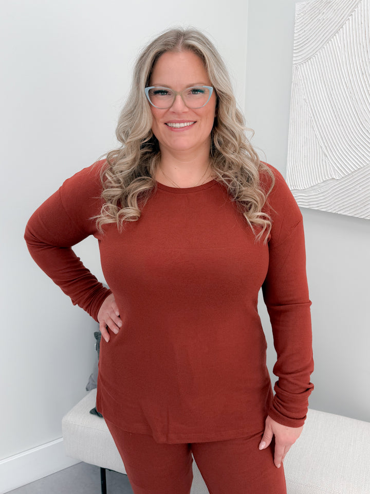 Brushed Soft Top in Brick