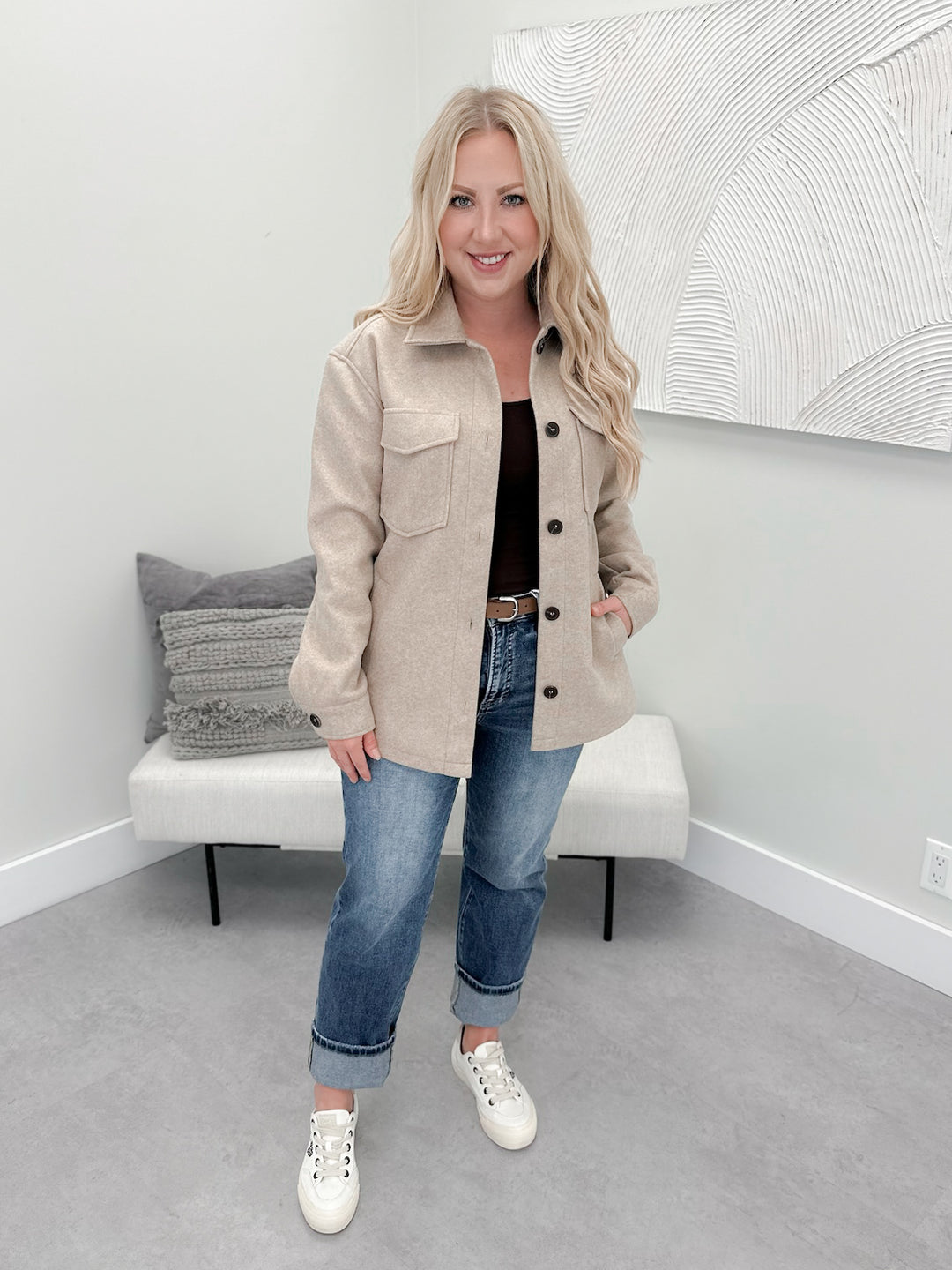 Autumn Shacket in Oat