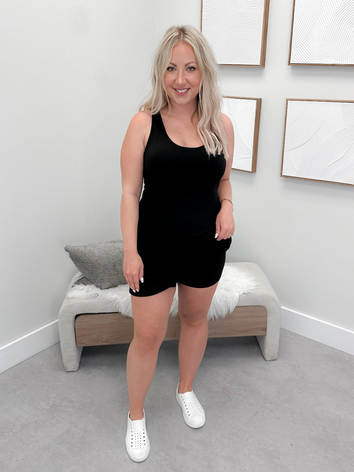 Savannah Romper Dress in Black