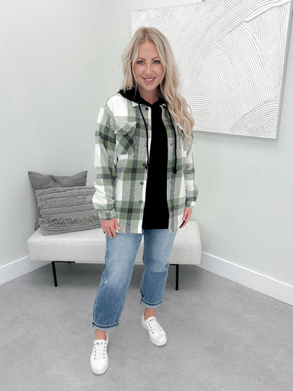 Lenox Shacket in Sage Mix