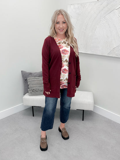 Cori Cardigan in Burgundy