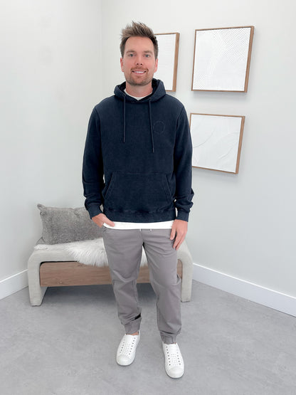 Creed Mens Hoodie in Washed Navy