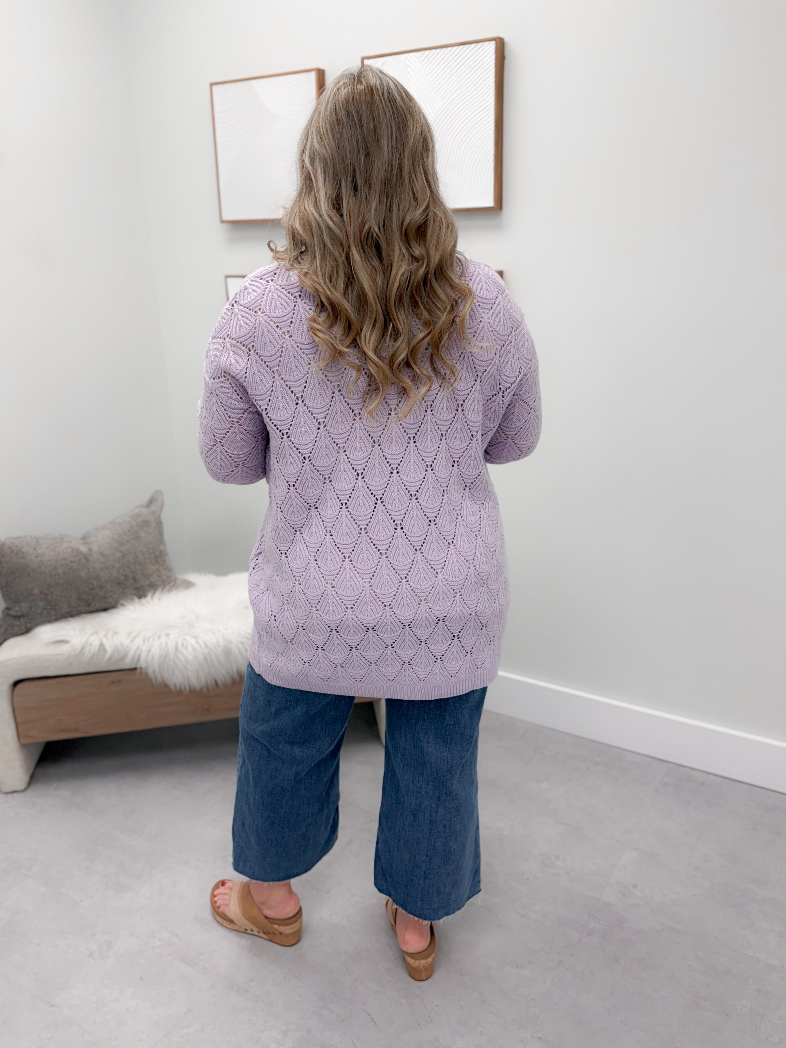 Astrid Knit Cardigan in Lavender