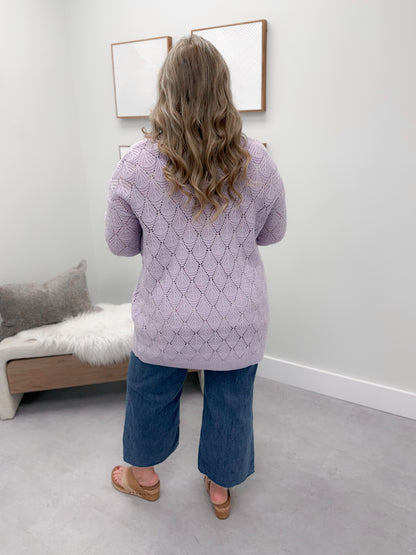Astrid Knit Cardigan in Lavender