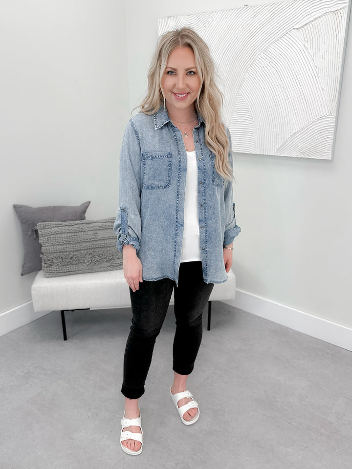 Jules Denim Acid Button Up