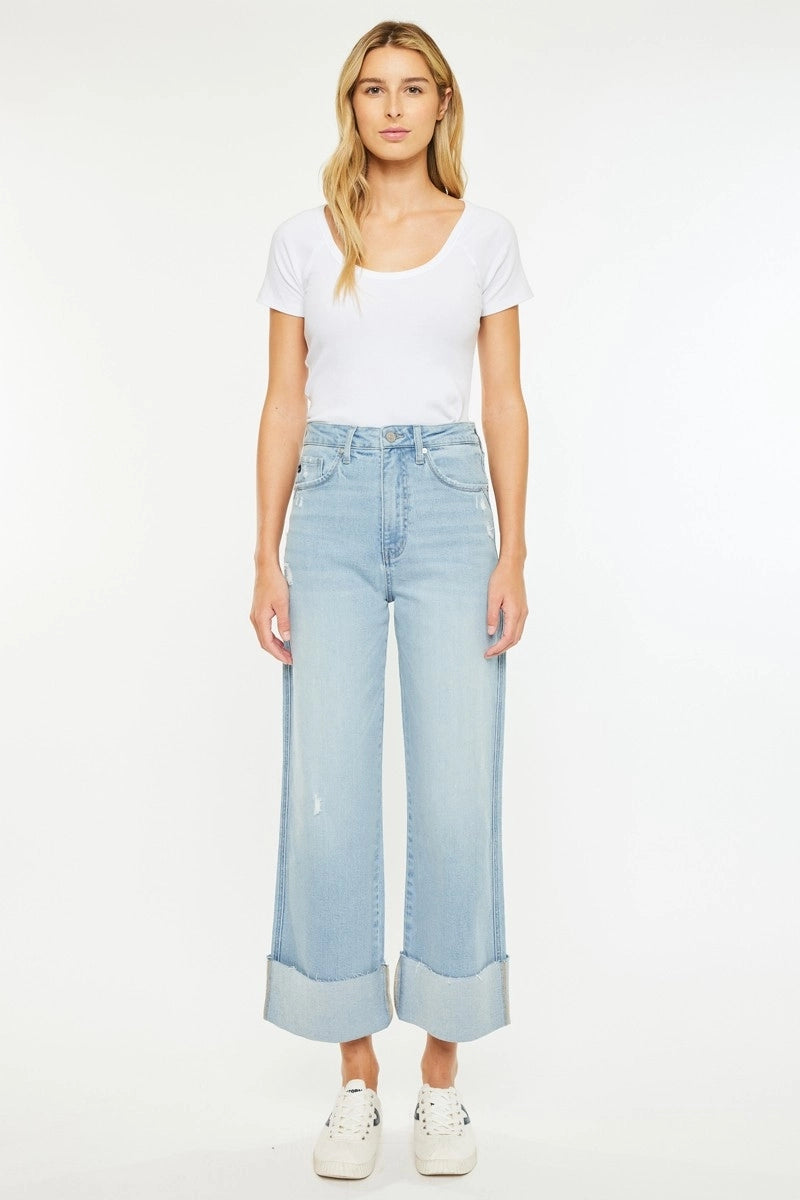Melissa 90’S Cropped Wide Leg Jean by Kancan