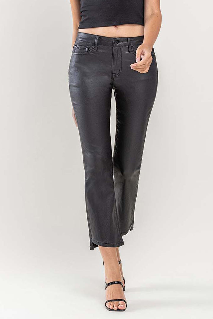 Lumon Coated Crop Flare Jeans by Vervet