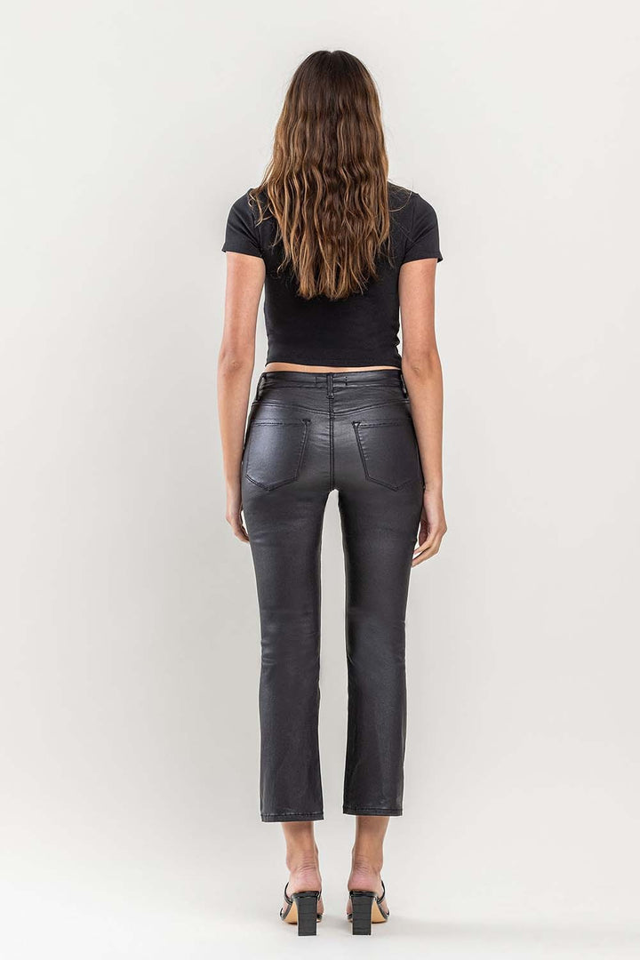 Lumon Coated Crop Flare Jeans by Vervet