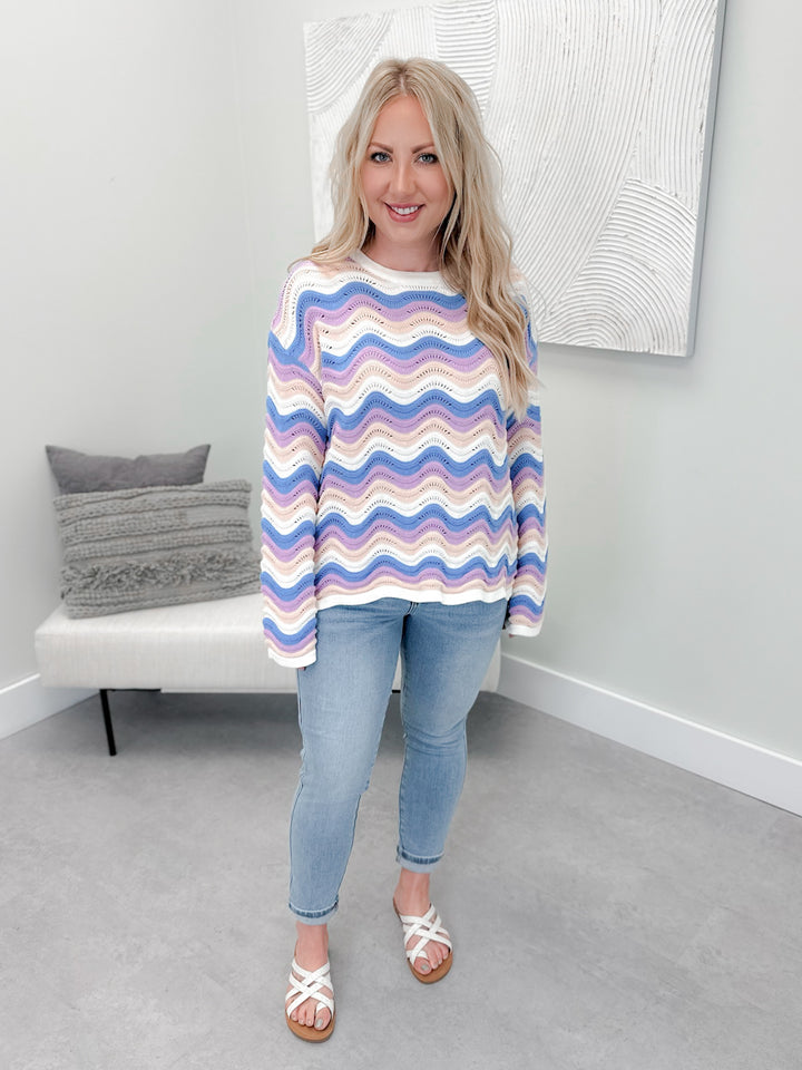 Tides Knit Sweater in Purple