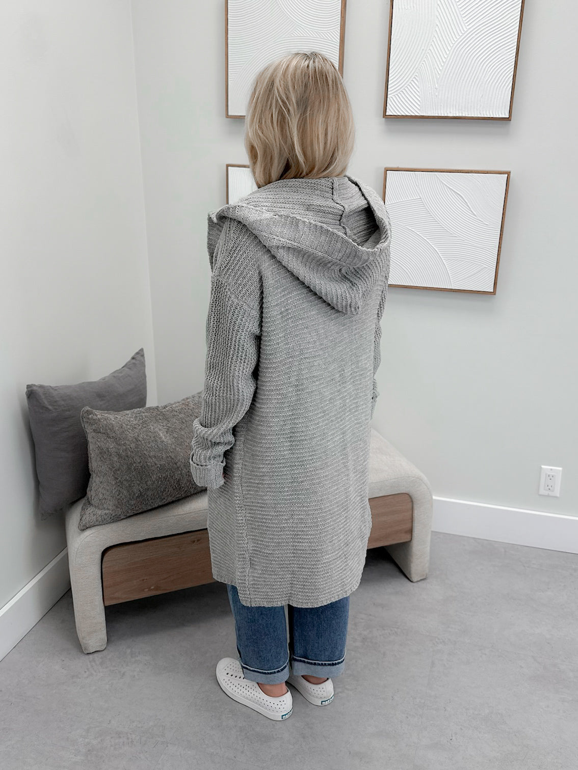 Lillian Long Cardigan in Grey