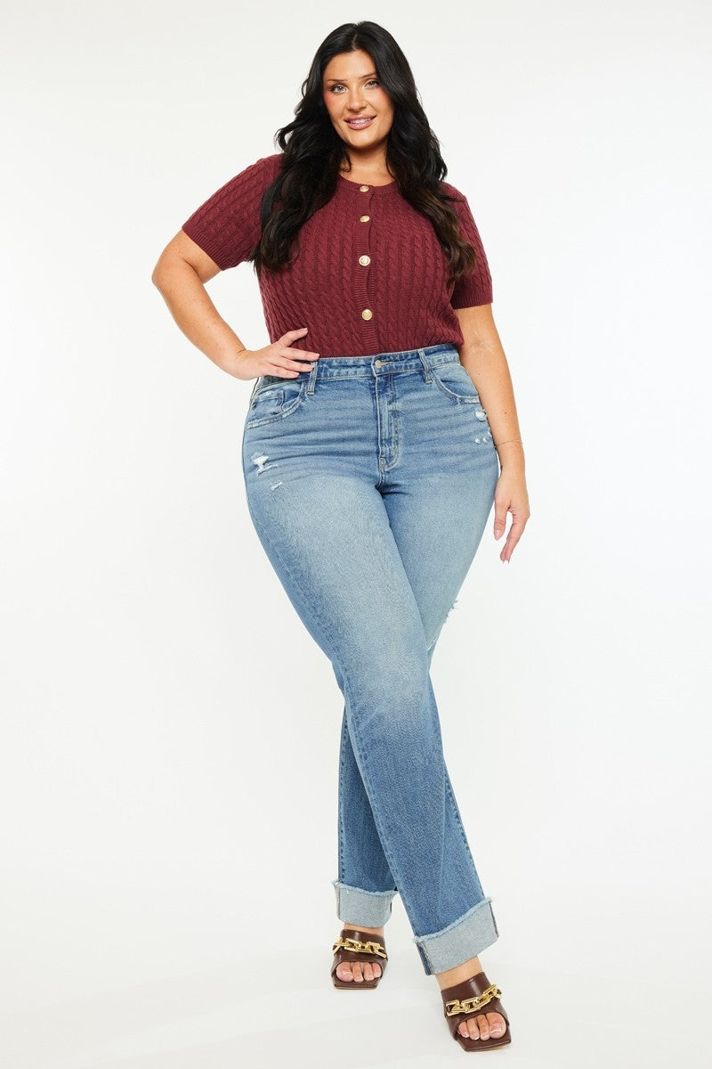 Nelson High Rise Straight Jeans by Kancan