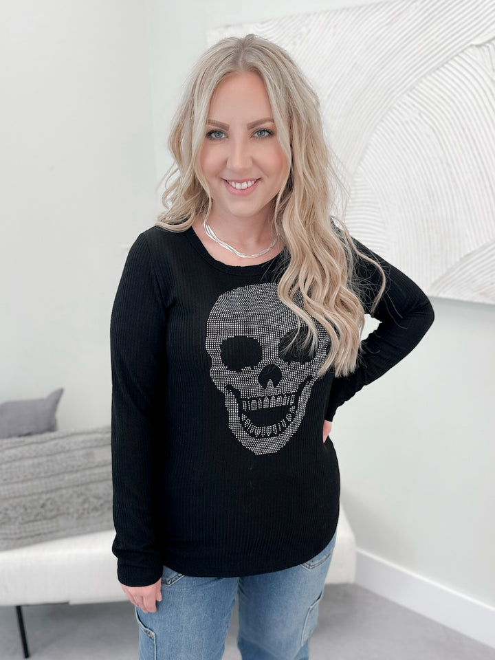 Onyx Skull Long Sleeve in Black