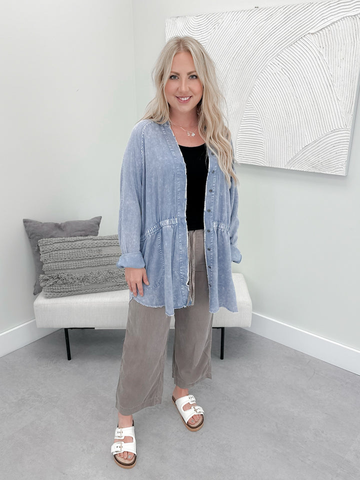 Nina Button Down in Denim Wash