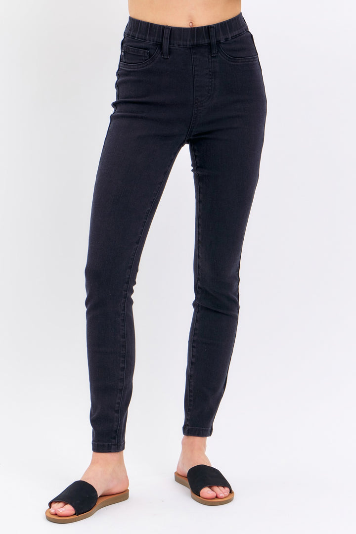 Twila Pull On Jeggings in Black by Judy Blue