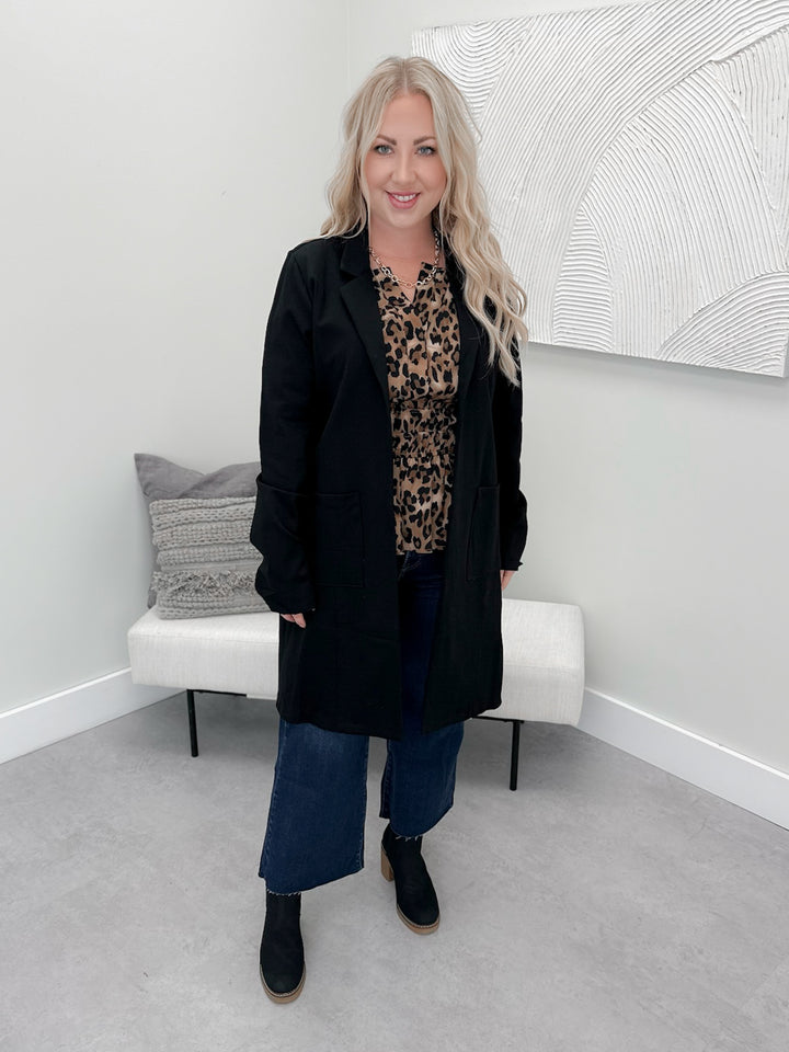 Mina Blazer Coat in Black