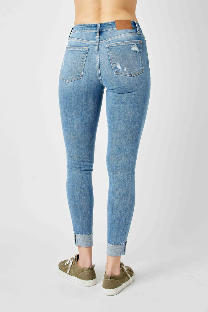 Vanessa Chunky Cuff Jeans in Light Wash by Judy Blue