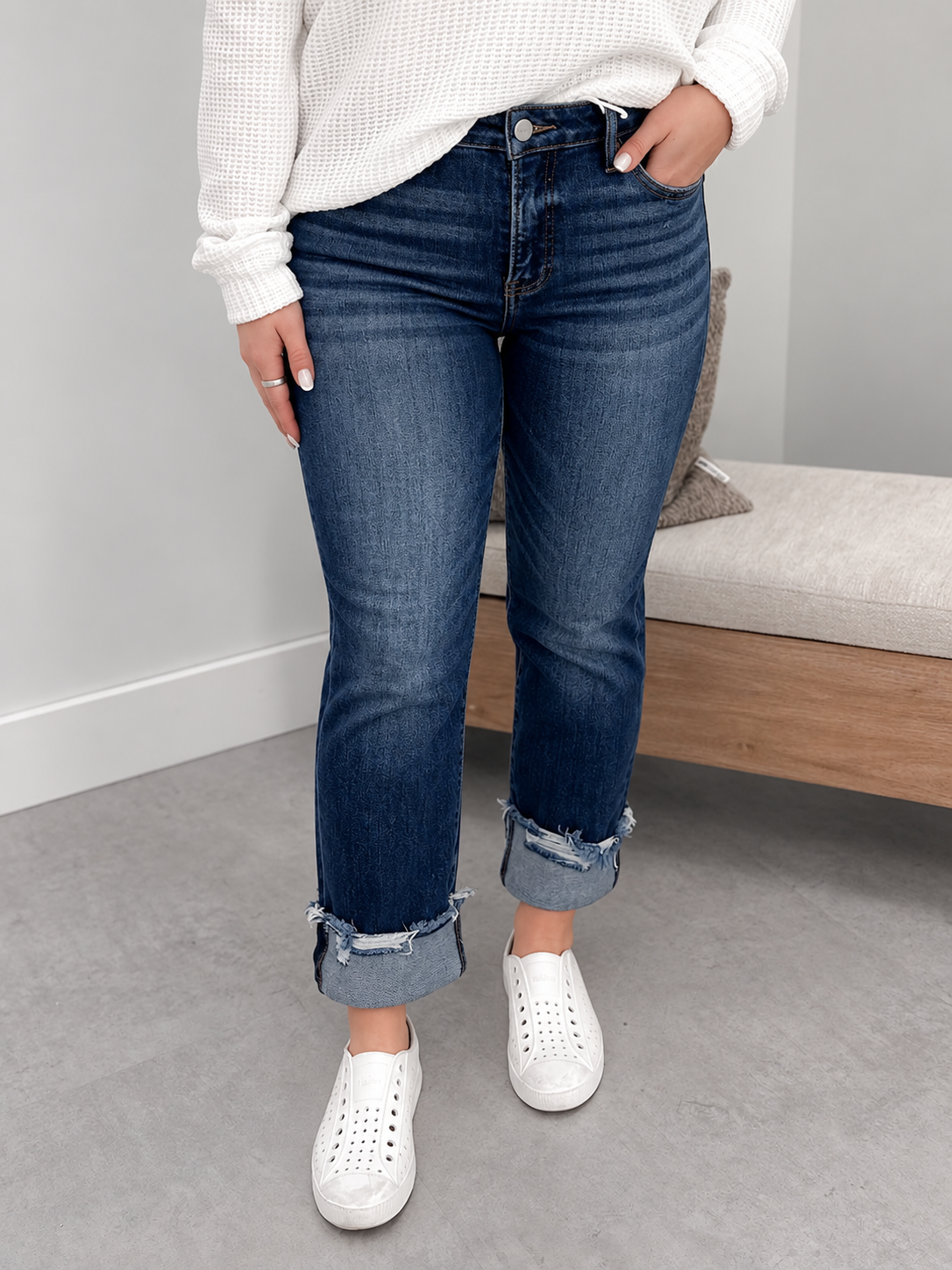 Arden Dark Wash Tummy Control Jeans by Risen