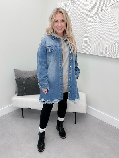 Baylor Denim Shacket - Small