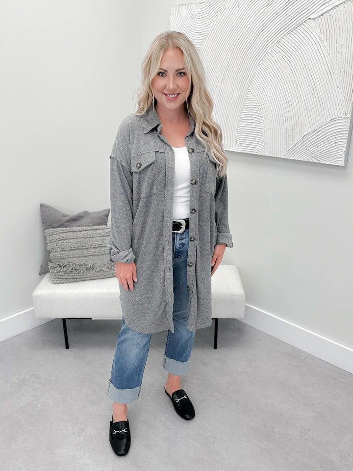 Kerri Long Shacket in Grey