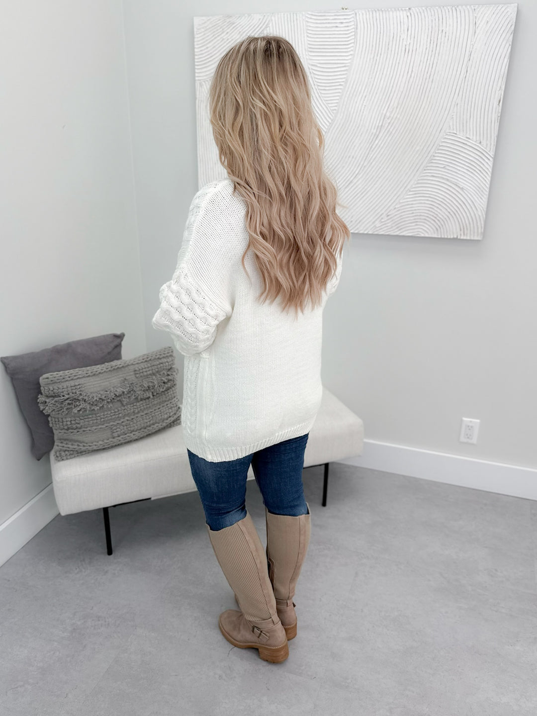 Finley Turtle Neck Sweater in Cream