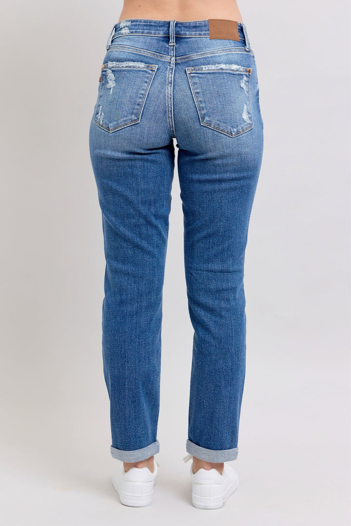 Salem Boyfriend Button Fly Jeans by Judy Blue