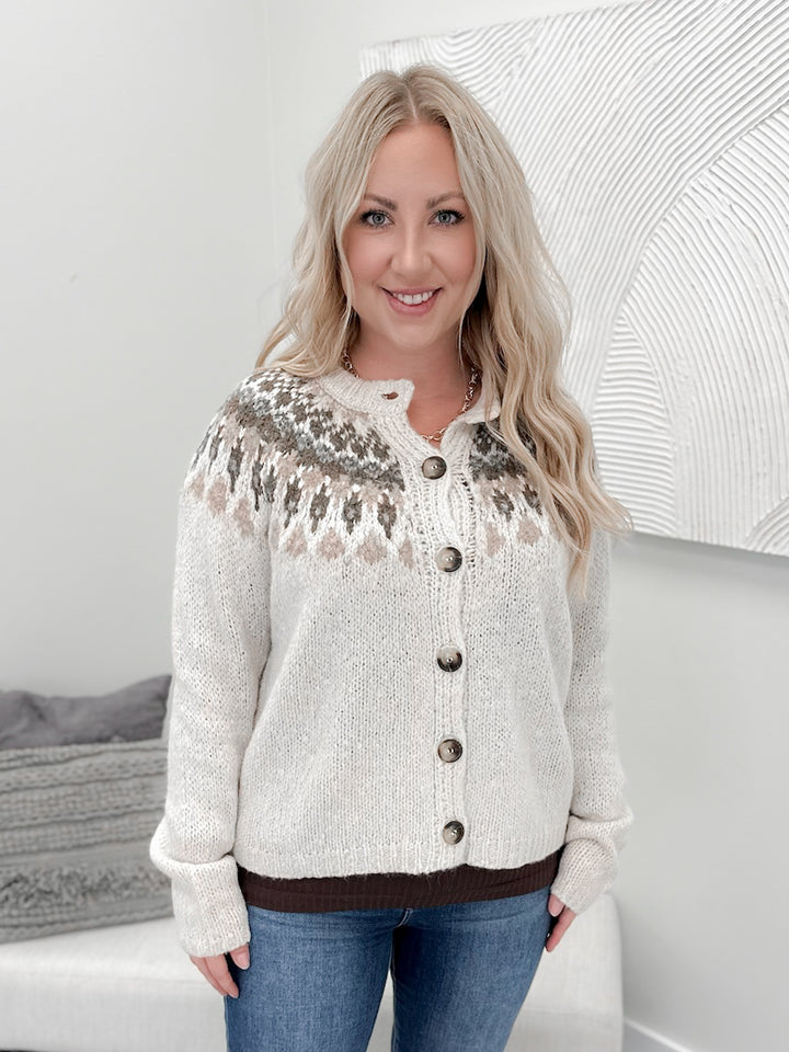 Gatlin Cardigan in Ivory