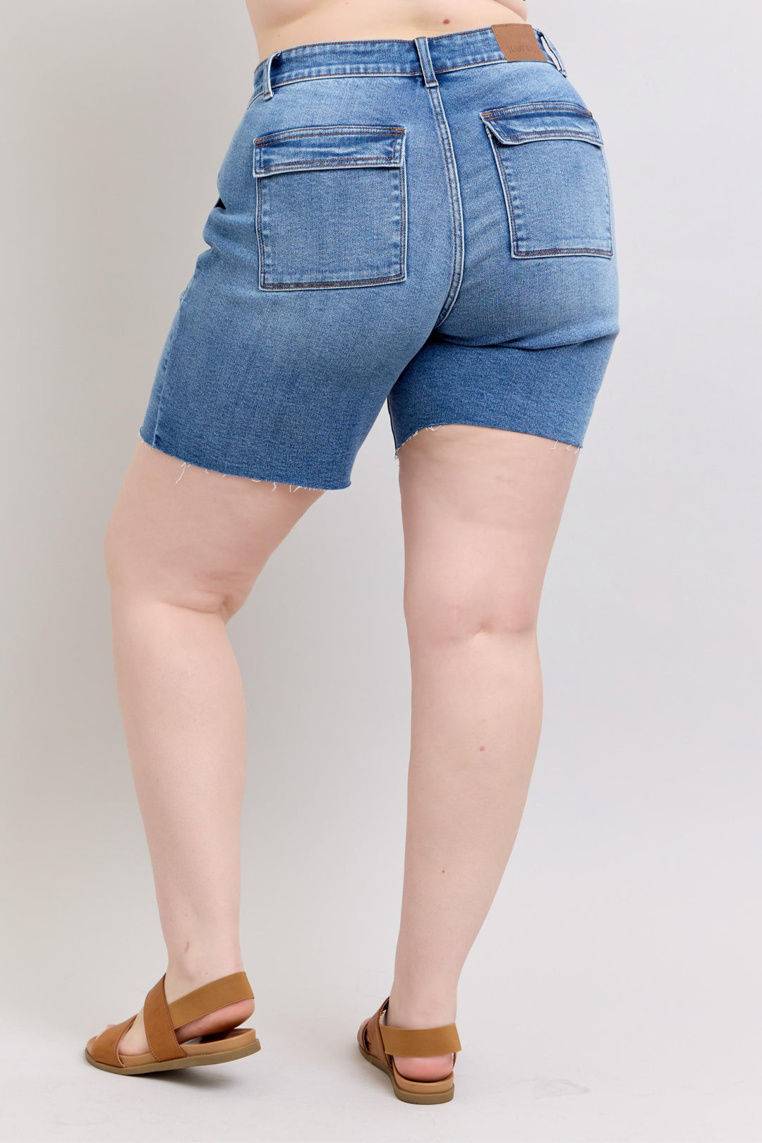 Kalea Mid-Rise Shorts in Medium Wash by Judy Blue