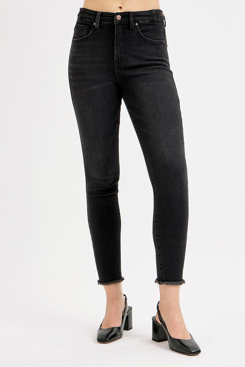 Raven Tummy Control Adjustable Jeans in Black by Risen