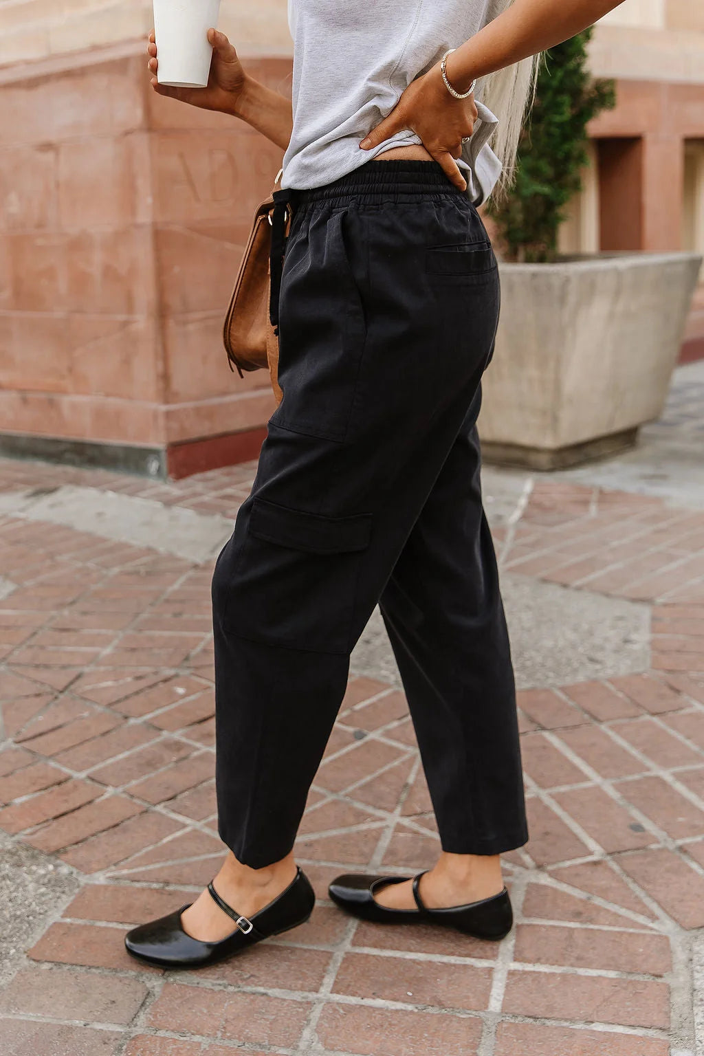 Cargo Cutie Crop Pant in Black by Ampersand Avenue