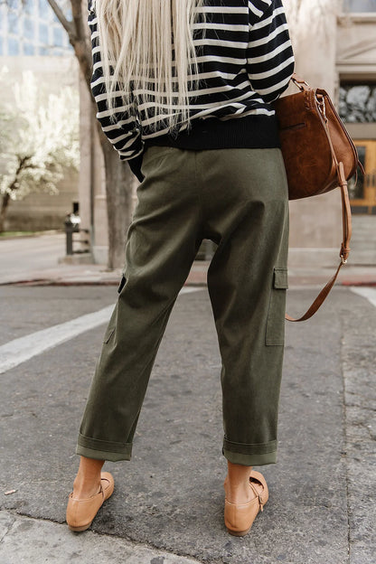Cargo Cutie Crop Pant in Olive by Ampersand Avenue