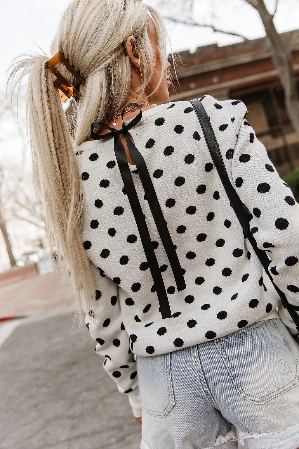 Sweet Spot Bow Back Sweater by Ampersand Avenue