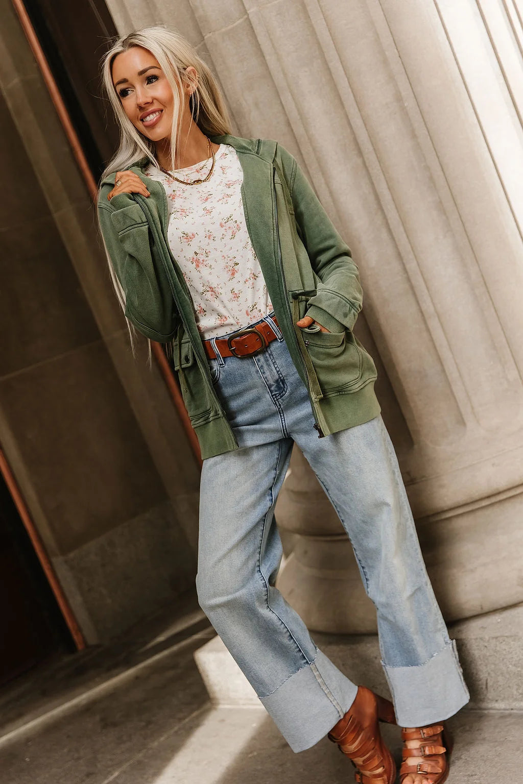 Grab and Glow Jacket in Moss by Ampersand Avenue
