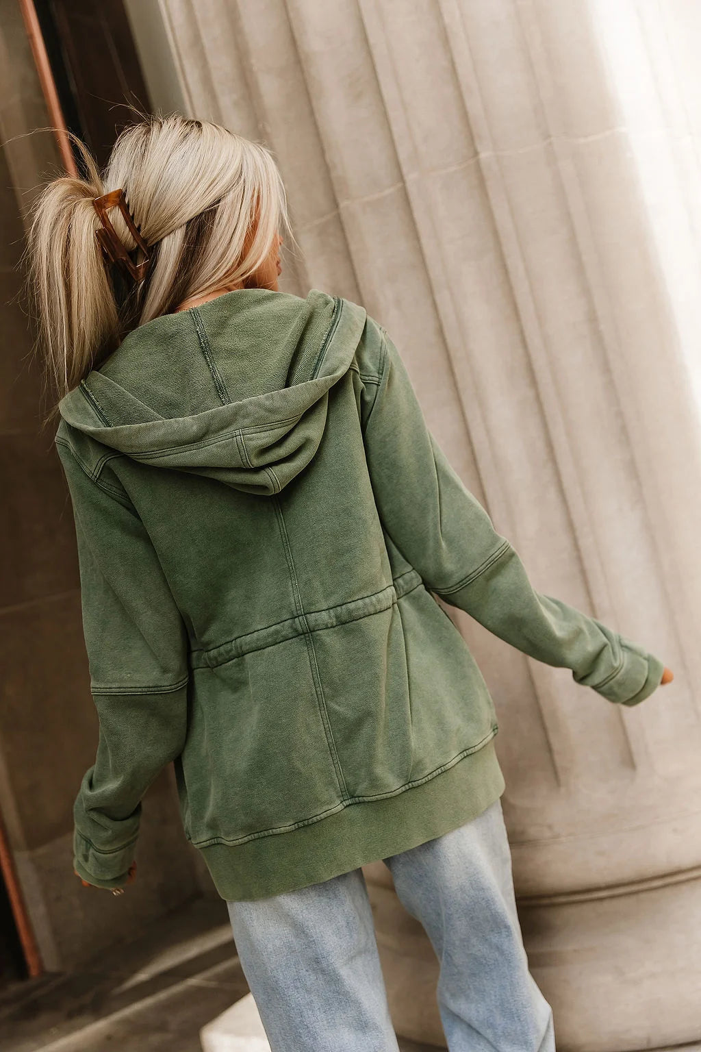 Grab and Glow Jacket in Moss by Ampersand Avenue