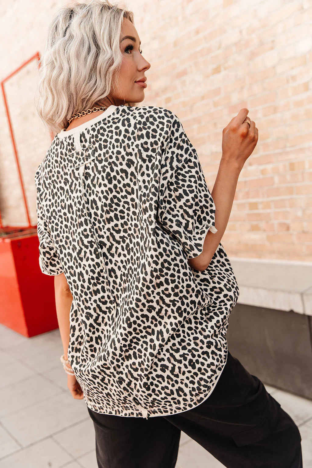 Boyfriend Tee in Layover Leopard by Ampersand Avenue