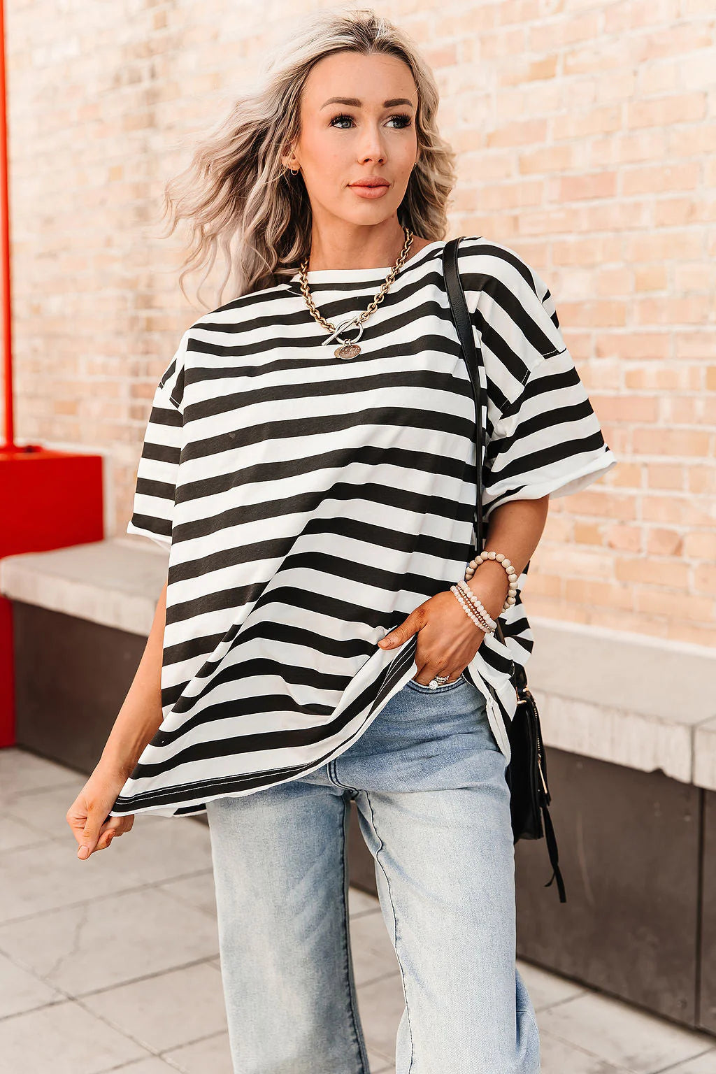 Boyfriend Tee in Seeing Stripes by Ampersand Avenue