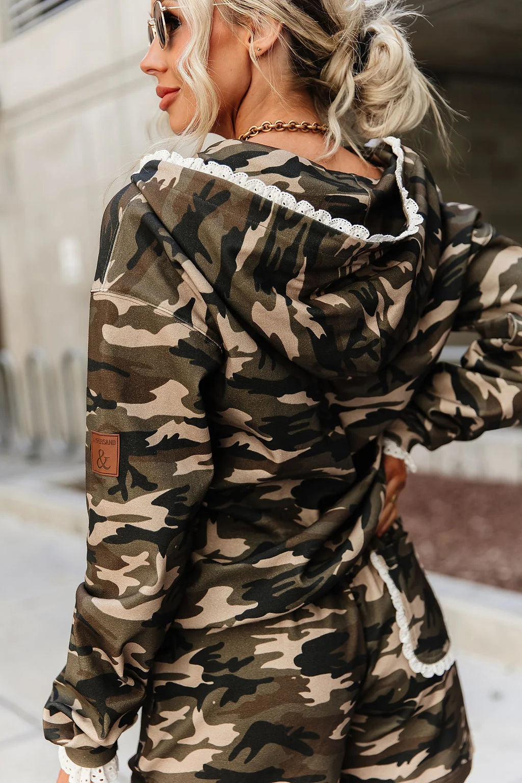 University Full Zip in Camo Lace by Ampersand Ave