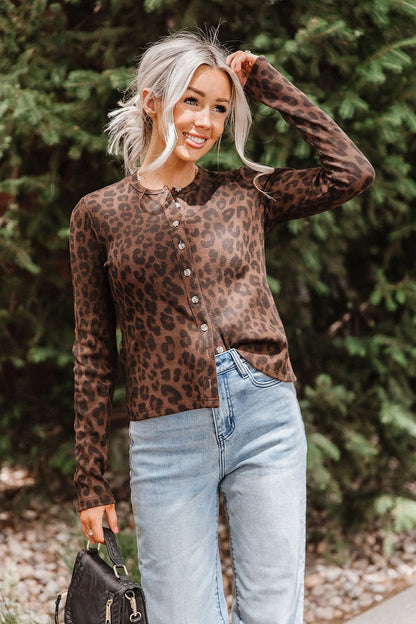 Button Front Long Sleeve Lulu in Roam Wild by Ampersand Ave