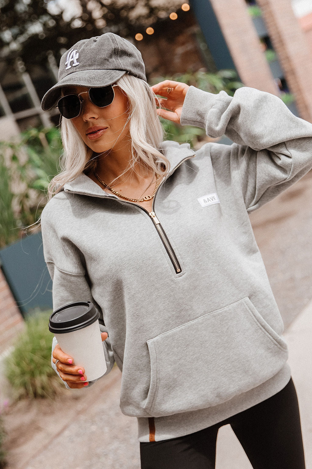 Comfort Zone Fleece Lined HalfZip in Morning Run by Ampersand Ave