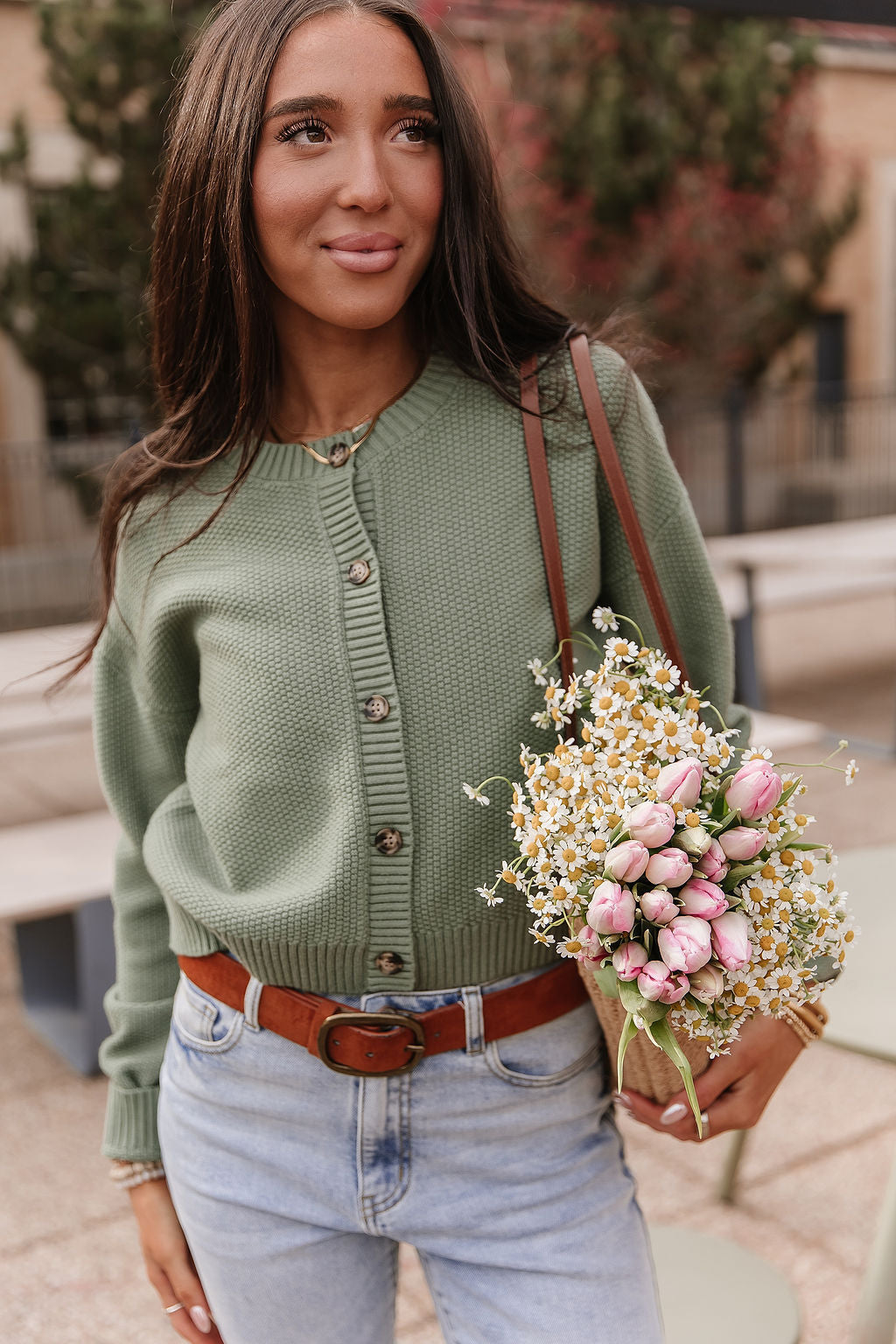 Cloud Knit Cardigan in Fern by Ampersand Avenue