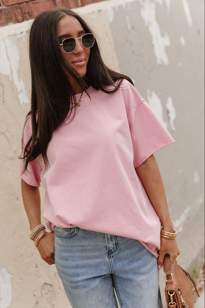Boyfriend Tee in Pink by Ampersand Avenue