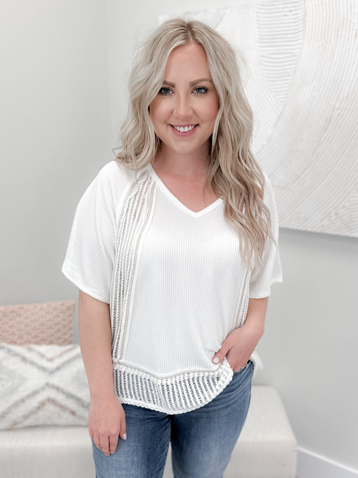 Maggie Ribbed Top in Coconut