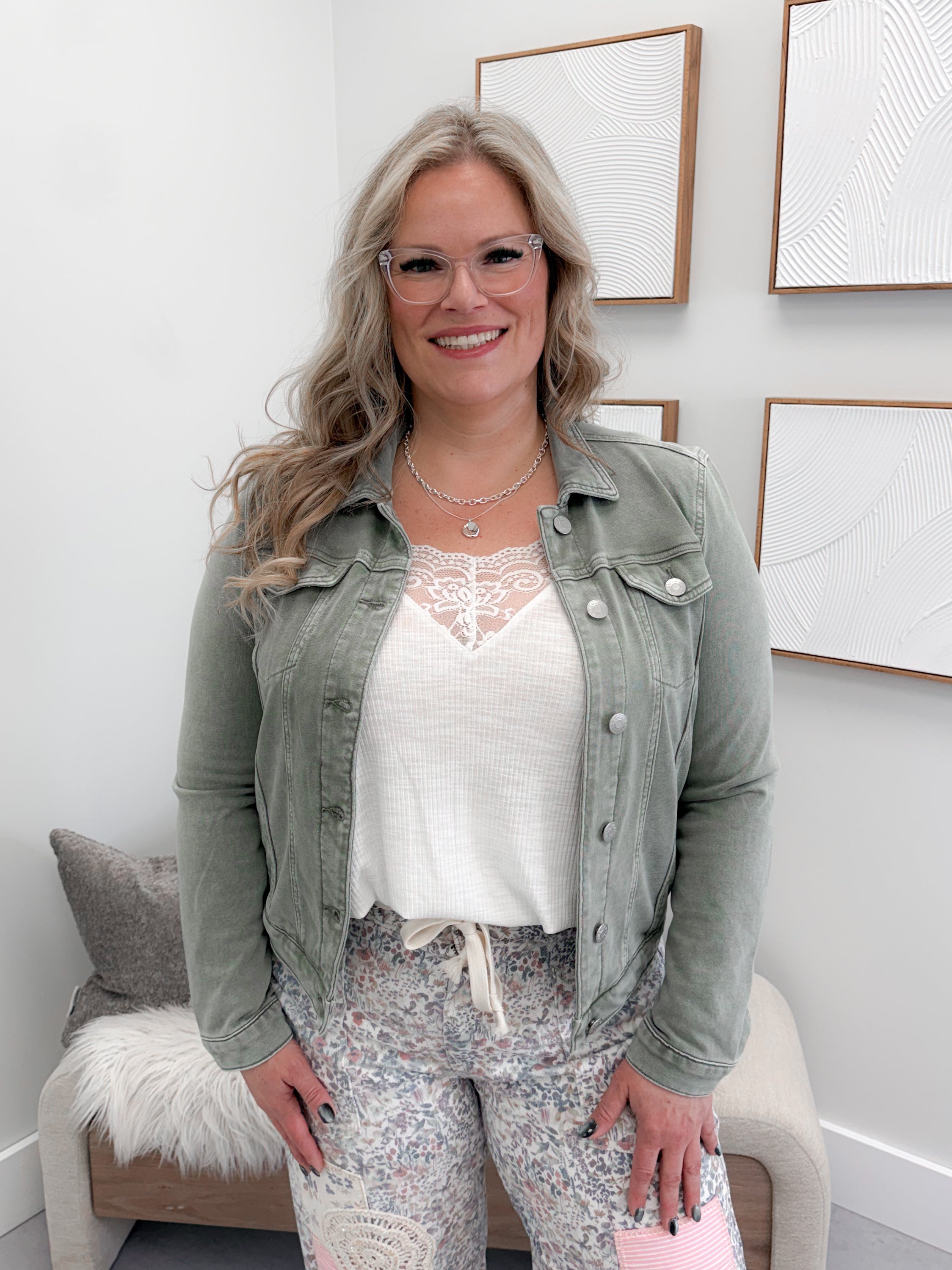 Soft Denim Jacket in Fern